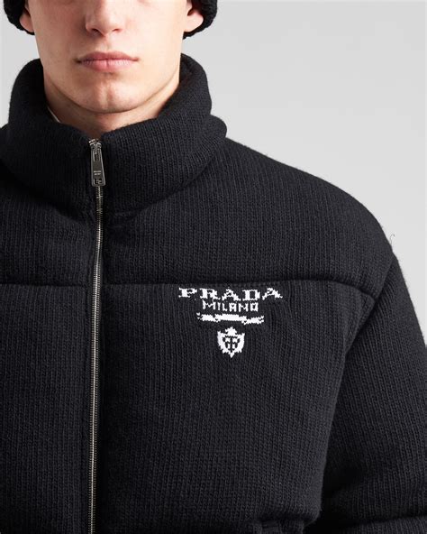 prada cropped down jacket|Prada cashmere puffer jacket.